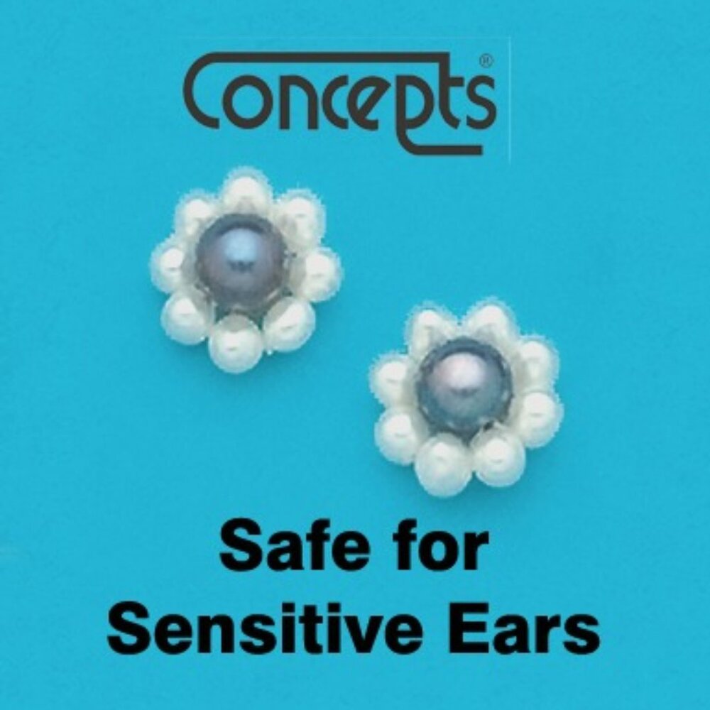 14Kt Gold Gen FW Cultured Pearl Flower Earrings Concepts Allergy Free